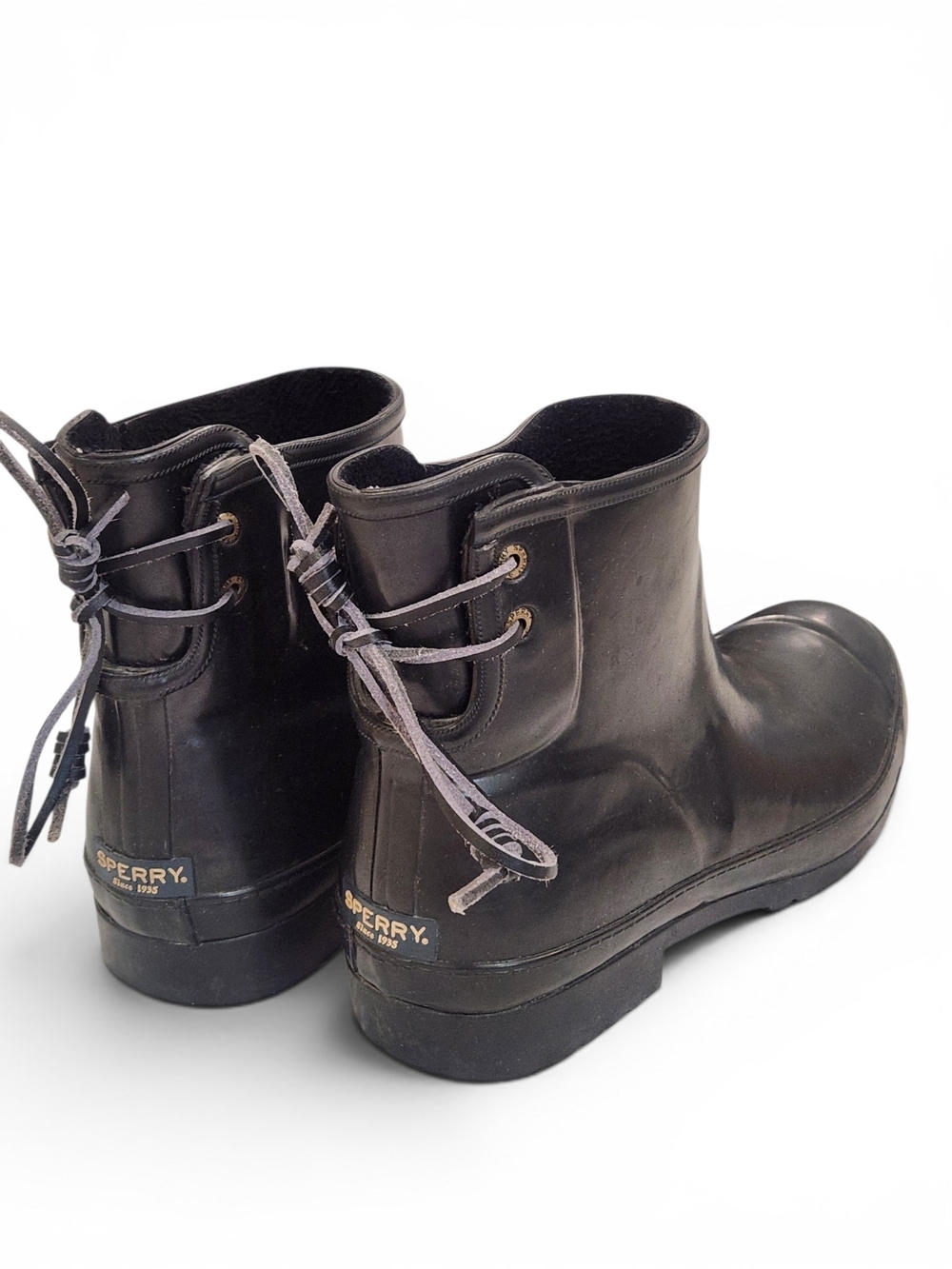 Sperry Black Ankle Rain Boots